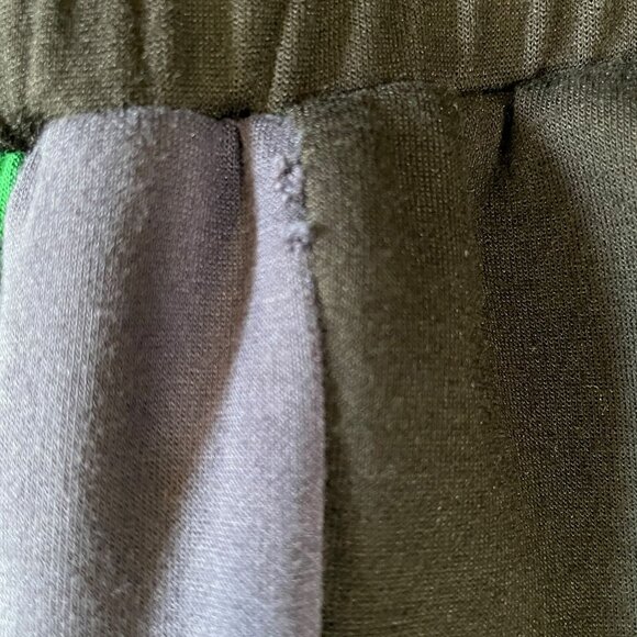 Karl Lagerfeld Paris Black Jogger Pants With Green & Purple Side Stripes Drawstr - Picture 5 of 10